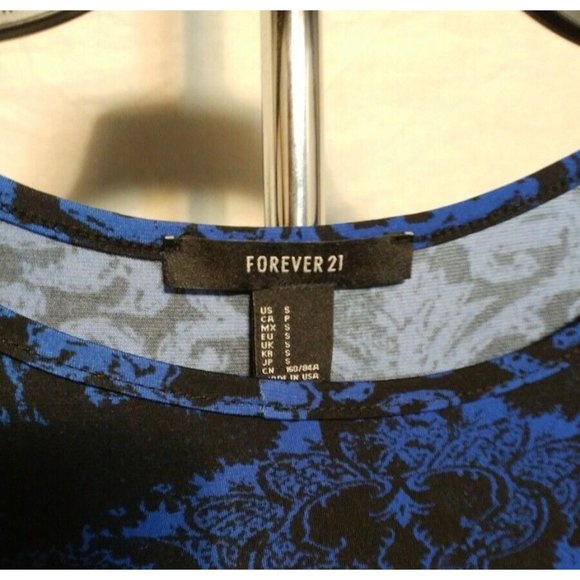 forever 21 blue and black sheath dress size small - Picture 3 of 3